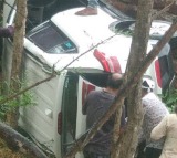 Car slips into road side gorge at Tirumala ghat road 