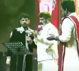 balakrishna sings a song at doha event