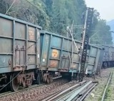Goods train derailed at anakapalli