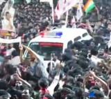 An ambulance enters into Pawan Kalyan rally in Bhimavaram