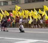 Pro India group vs Khalistani protesters outside Indian consulate in Toronto