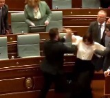 Brawl erupts in Kosovo parliament after Lawmakers throw water 