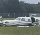 Passenger takes control of airplane amid pilots medical emergency crash lands near runway in Massachusetts