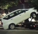 Vizag: Woman's SUV runs amok, rams into the parked vehicles