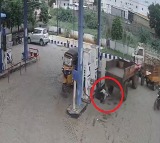 Tractor Hits Man in Fuel Station in Khammam Shocking Visuals Recorded in CC Camera