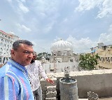 Akbaruddin Owaisi inspects construction of mosque at Telangana Secretariat
