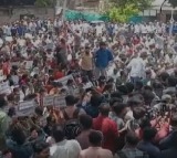Hundreds protest in Hyderabad demanding postponement of TSPSC exam