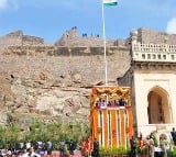 Cm Kcr hoists national flag at Golkonda fort