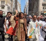 samantha participate in india day parade in new york city