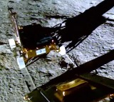 Rover ramped down from the Lander to the Lunar surface