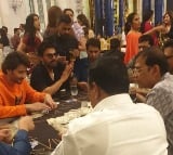 Mahesh Babu and Venkatesh spotted playing cards in a party