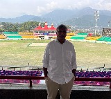 TDP MP Kesineni Nani visits Dharmashala cricket stadium with family members