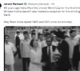 Cong shares 1983, 2011 WC winning teams' reception by Indira Gandhi, Manmohan Singh