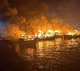 Fire accident in Visakhapatnam Fishing Harbour