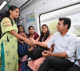 KTR interacts with people as he travels in Metro