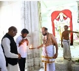 Revanth Reddy puja at Birla temple with Guarenty card