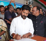 Revanth Reddy first two signatures as CM