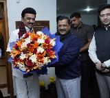 Stalin meets Kejriwal ahead of INDIA bloc meeting in New Delhi