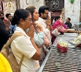 Ram Charan and Upasana visits Mumbai Mahalaskhmi Temple along with their daughter Klin Kaara