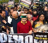 INDIA bloc today protest against central government over MPs suspension