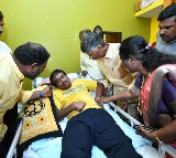Chandrababu visits Kuppam TDP leader Trilok in Bengaluru