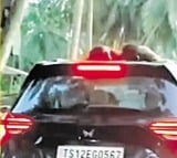 Man in Goa drives SUV as children sleep on its roof