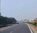 Traffic jam near Hyderabad and Nagpur national highway