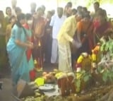 Nara Chandrababu Special Prayers At Village Gods In Naravaripalle With Family Members