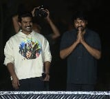Chiranjeevi and Ram Charan meet and greet fans before they leave for Ayodhya