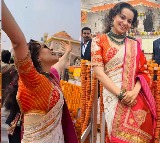 Kangana gleefully jumps during Pran Pratishtha of temple, chants 'Jai Shri Ram'