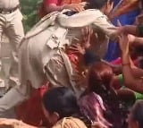 Anganwadi protesters teased female constable in Andhrapradesh