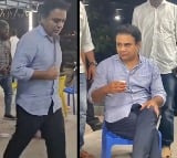 BRS working president KTR stops for tea at roadside hotel in Choutuppal
