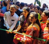 Nara Brahmani attends Weavershala inauguration in Autonagar
