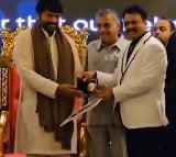 Mega fans in USA felicitated Chiranjeevi in a grand style