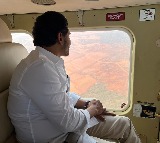 CM Jagan takes up aerial view at Bhogapuram airport