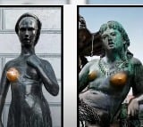 Female Statues In Germany Fade Due To Frequent Touching