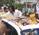 Tollywood Actor Nikhil in Election Rally at Chirala