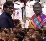 President Droupadi Murmu presents Padma Vibhushan to Chiranjeevi