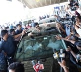 Grand welcome to Ram Charan at Rajahmundry airport