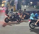 Bikers Hold races in IT Hub rayadurgam in Hyderabad midnight
