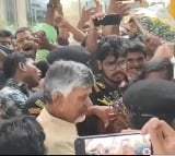 Grand welcome for TDP Chief Chandrababu at TDP Office in Mangalagiri