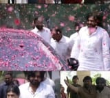 Pawan Kalyan gets grand welcome at brother Chiranjeevi's house