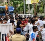 Student Leaders Protest At Union Minister Kishan Reddy House
