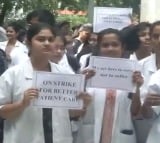 Telangana junior doctors organise a protest at the Osmania Medical College