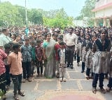 Nara Bhuvaneswari met NTR Model School students in Challapalli