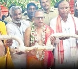 Gold and Silver Bow For Lord Ram Came To Kondagattu