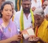 Balakrishna Wife Vasundhara Distributes NTR Bharosa Pension to Beneficiaries at Hindupuram