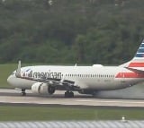 American Airlines plane tyre blows on runway pilot aborts flight