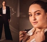 Sonakshi exudes boss lady vibes in wide-legged long trousers, blazer and shirt