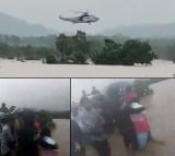 NDRF use two helicopters to rescue 28 people caught in floods in Telangana